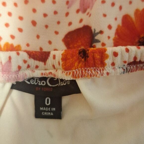 Retro Chic guaze floral strawberry print , puffed sleeve dress 0 L - Picture 6 of 7